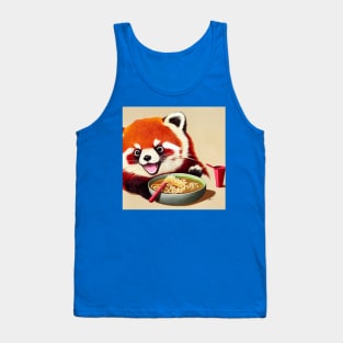 Kawaii Red Panda Eating Ramen Tank Top